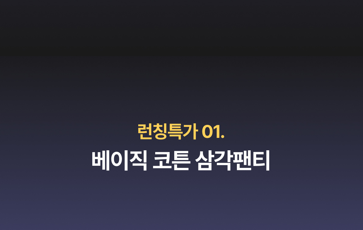 EVENT 02 - 런칭특가 01. 베이직 코튼 삼각팬티